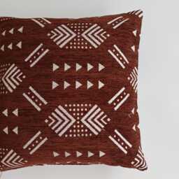 Moroccan Velvet Cushion Cover, Handmade Brocade Brown Pillow Case, Decorative 16''x16''/40x40 cm - thumbnail 2