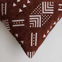 Moroccan Velvet Cushion Cover, Handmade Brocade Brown Pillow Case, Decorative 16''x16''/40x40 cm - thumbnail 3