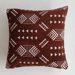 Moroccan Velvet Cushion Cover, Handmade Brocade Brown Pillow Case, Decorative 16''x16''/40x40 cm - thumbnail 4