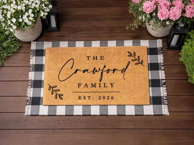 Family Name Front Door Mat - Personalised - image 1