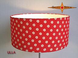 Red Dotted Floor Lamp Ulla With Dots & Flowers On Red - thumbnail 3