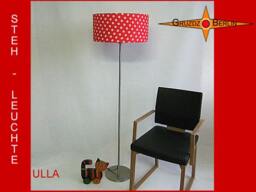 Red Dotted Floor Lamp Ulla With Dots & Flowers On Red - thumbnail 2