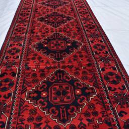 Hallway Runner Rug, Afghan Red Wool Entrance Rug 2x13 Ft - thumbnail 3