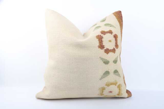Handwoven Turkish Kilim Pillow Cover Bohemian Home Decor - 24''x24'' - image 1