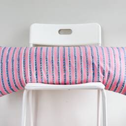 Block Print Lumbar Pillow Cover Floral Batik, Boho Farmhouse Decor - thumbnail 2