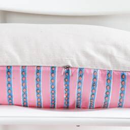 Block Print Lumbar Pillow Cover Floral Batik, Boho Farmhouse Decor - thumbnail 3