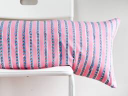 Block Print Lumbar Pillow Cover Floral Batik, Boho Farmhouse Decor - thumbnail 1