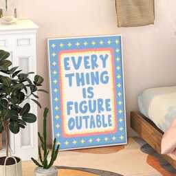 Everything Is Figureoutable Quote Art Canvas Poster, Trendy Wall Art, Funny Aesthetic Decor, Retro Home Printed Gift - thumbnail 2