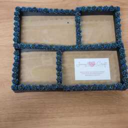 Iridescent Blue Gothic Style Rose Multi Photo Frame - thumbnail 2