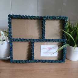 Iridescent Blue Gothic Style Rose Multi Photo Frame - thumbnail 1