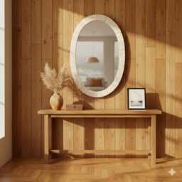 Oval Bone Inlay Mirror - Handcrafted Wall Bohemian Home D??cor - thumbnail 3