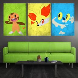 Chespin Fennekin Froakie Poster Set Sixth Generation Wall Art Print - thumbnail 4