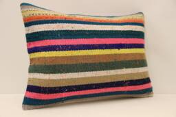 Handmade Lumbar Kilim Pillow 14x20 in - 35x50 cm Bohoturkish Kilim Cushion Cover Tribal Pillow 4Bef-396