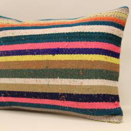 Handmade Lumbar Kilim Pillow 14x20 in - 35x50 cm Bohoturkish Kilim Cushion Cover Tribal Pillow 4Bef-396 - thumbnail 3