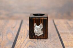 French Bulldog - Wooden Candlestick With Dog, Souvenir, Decoration, Limited Edition, Collection - thumbnail 1