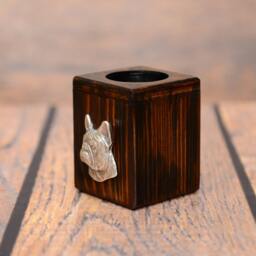 French Bulldog - Wooden Candlestick With Dog, Souvenir, Decoration, Limited Edition, Collection - thumbnail 2