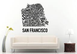 San Francisco City Town Words Name Wall Decal Vinyl Sticker Mural Room Decor L1087 - thumbnail 1