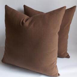 Chocolate Brown Pillow Cover Set Cotton Canvas Blend - 18x18 - thumbnail 2