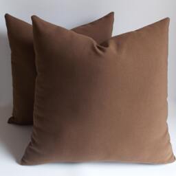 Chocolate Brown Pillow Cover Set Cotton Canvas Blend - 18x18 - thumbnail 3