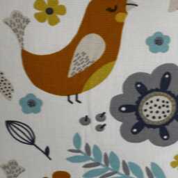 Fryetts Dalarna Bird Floral Cushion Cover Duck Egg, Ochre, Grey Set Of 2 - thumbnail 3