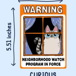 Neighborhood Watch Cat Lynx Point Tabby Window Cling Window Kitty Gift For Cat Lover Static Cling Linx Point Gray Tabby - Funny - thumbnail 2