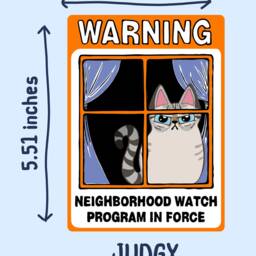 Neighborhood Watch Cat Lynx Point Tabby Window Cling Window Kitty Gift For Cat Lover Static Cling Linx Point Gray Tabby - Funny - thumbnail 3