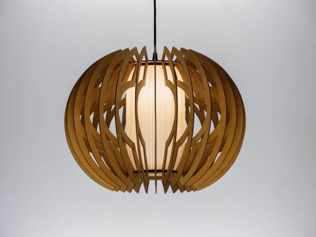 Natural Apple Glass, Wood Ceiling Light, Scandinavian Pendant, Style, Plywood Chandelier, Pendant Light Brada - image 1