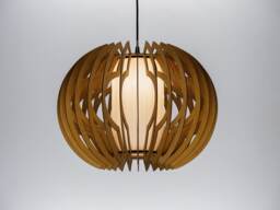 Natural Apple Glass, Wood Ceiling Light, Scandinavian Pendant, Style, Plywood Chandelier, Pendant Light Brada - thumbnail 1