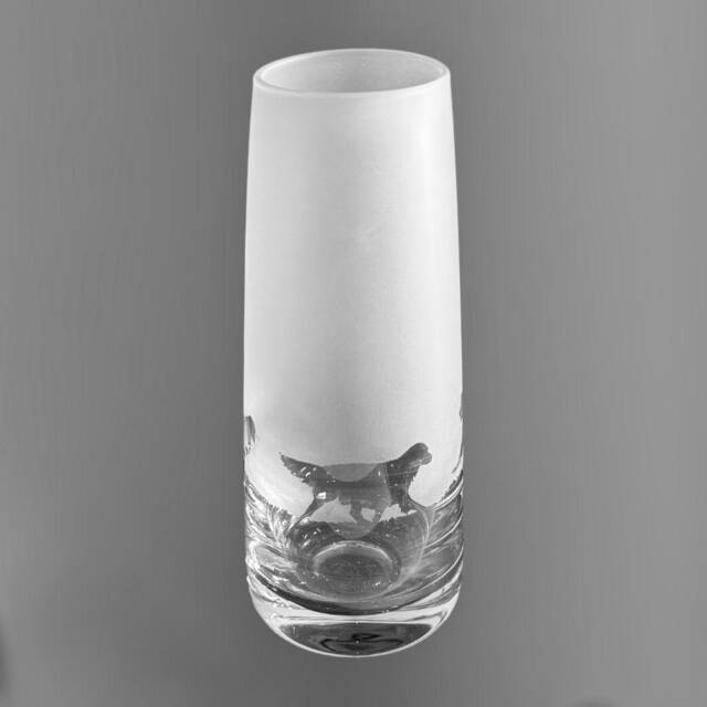 Golden Retriever Vase - 15cm Crystal Glass Bud Vase With Golden Retriever Frieze Design - image 1