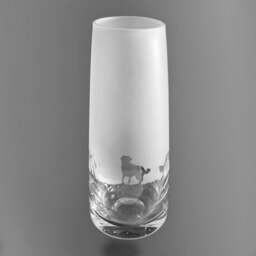 Golden Retriever Vase - 15cm Crystal Glass Bud Vase With Golden Retriever Frieze Design - thumbnail 3