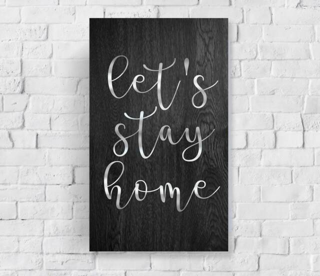 Let's Stay Home Wood Wall Decor Wooden Sign Hanging Gallery Farmhouse Apartment - image 1