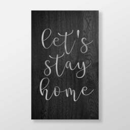 Let's Stay Home Wood Wall Decor Wooden Sign Hanging Gallery Farmhouse Apartment - thumbnail 3