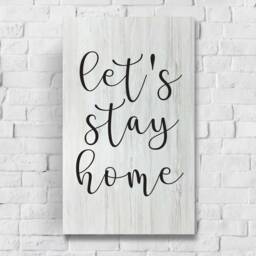 Let's Stay Home Wood Wall Decor Wooden Sign Hanging Gallery Farmhouse Apartment - thumbnail 2