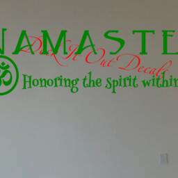 Namaste Honoring The Spirit Within Vinyl Quote With Bamboo & Om Symbol Wall Decal.... E00125 - thumbnail 2
