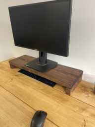 Rustic Wooden Monitor Riser Shelf - Desk Organiser Scaffold Board Stand