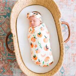 Peach Baby Girl Swaddle Blanket 35x40 - thumbnail 2