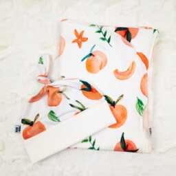 Peach Baby Girl Swaddle Blanket 35x40 - thumbnail 4