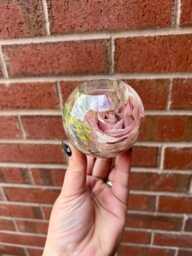 Flower Preservation Sphere Resin Tea Light Holder, Memorial Keepsake - thumbnail 1