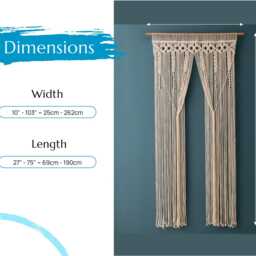 Macrame Curtain, Modern Wall Art, Door Window Macrame, Farmhouse Home Decor, Bedroom Valance, Bohemian Tapestry C06 - thumbnail 3