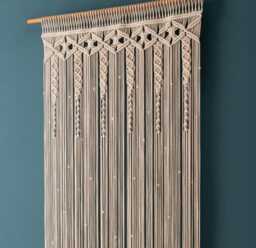 Macrame Curtain, Modern Wall Art, Door Window Macrame, Farmhouse Home Decor, Bedroom Valance, Bohemian Tapestry C06 - thumbnail 1