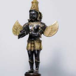 22-Inch Brass Lord Garuda Statue in Black Or Brown Finish, Dev Murti, Idol, Sculpture, Spiritual Figurine - thumbnail 2