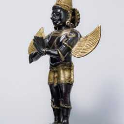22-Inch Brass Lord Garuda Statue in Black Or Brown Finish, Dev Murti, Idol, Sculpture, Spiritual Figurine - thumbnail 3