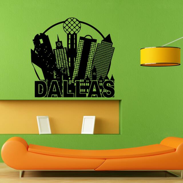 Dallas Tx Texas City Skyline Wall Sticker Vinyl Mural Decal Home House Apartment Art Decor Free Shipping L057 - image 1