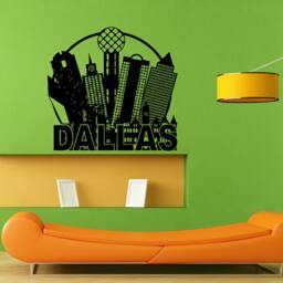 Dallas Tx Texas City Skyline Wall Sticker Vinyl Mural Decal Home House Apartment Art Decor Free Shipping L057 - thumbnail 1