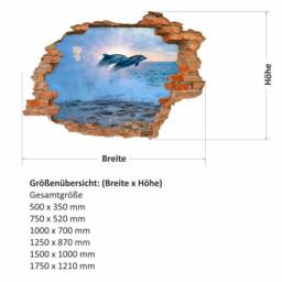 034 Wall Decal - Hole in The Dolphins Water Sea 6 Sizes Leaking Sticker Mural Decoration Children's Room Nikima - thumbnail 3