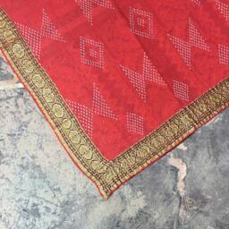 Handmade Cotton Kantha Quilt Vintage Sari Patchwork Throw - thumbnail 2