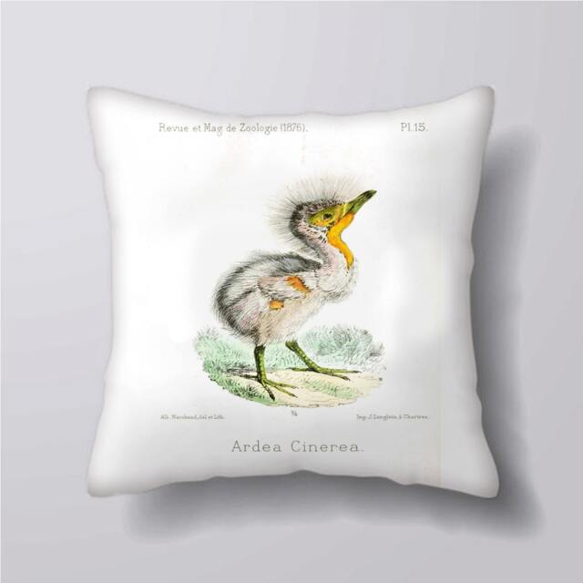 Baby Bird Vintage Botanical -Cushion Cover Case Or Stuffed With Insert - image 1