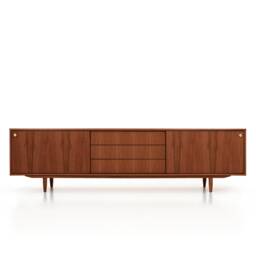 Mid-Century Sideboard, Dresser, Commode, Credenza Made Of Oak Vaneer - Teak Colour Livlo T-S02