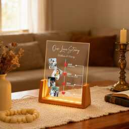 Custom Picture Night Light, Couple Photo Lamp, Valentine's Day Gift, Gift For The Couple, Unique Anniversary Engagement Wedding - thumbnail 2