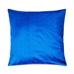 Handmade Turquoise Silk Cushion Cover - Solid Indian Throw Pillow